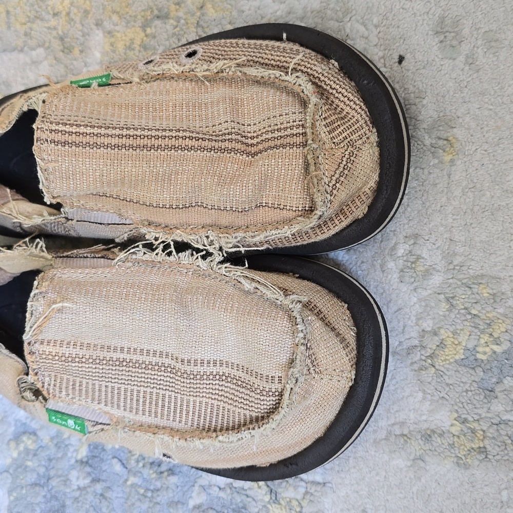 Sanuk Sidewalk Surfer Kids Slip Ons - Picture 2 of 9